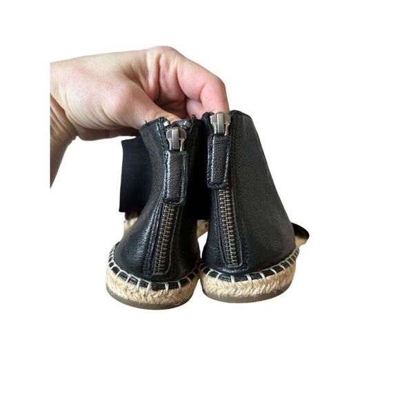 Eileen Fisher Coy Black Leather Espadrille Flats Size 9 - Picture 3 of 11